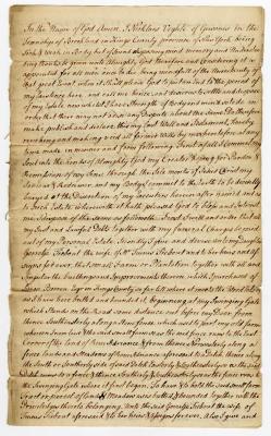 Probated will of Nicklaes Veghte, 1779
