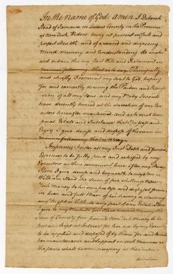 Probated will of Deborah Steed, 1779