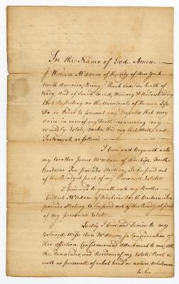 Probated will of William McAdam, 1779