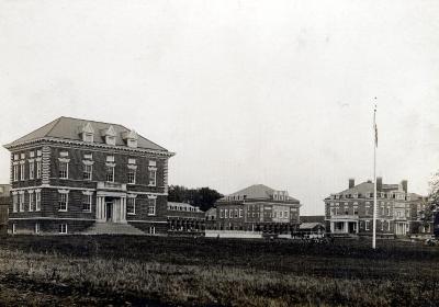 Thomas Indian School Photograph.  Exterior View of Stewart Hall and Administration Buildings