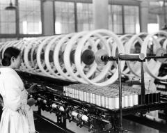 Silk Factory; Winding Silk Thread on Spools. Japan 