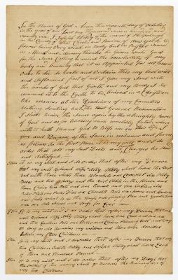 Probated will of Joseph Wildy, 1779