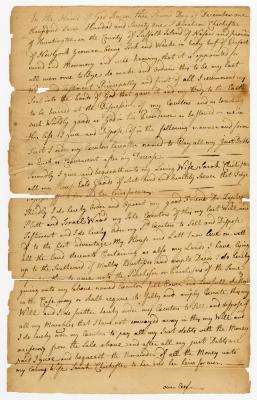 Probated will of Abraham Chichester, 1780
