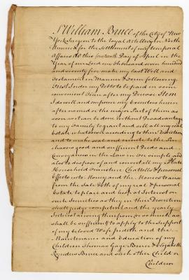 Probated will of William Bruce, 1780