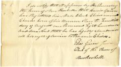 Certification of birth and abandonment of a child named Charles born to enslaved persons in New Rochelle, August 20, 1801