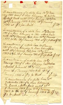 Payments for children born to enslaved persons in Bushwyck, January 1804