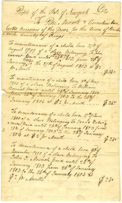 Payments for children born to enslaved persons in Bushwyck, March 14, 1804