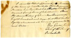 Certification of birth and abandonment of a child named George born to enslaved persons in New Rochelle, April 7, 1801