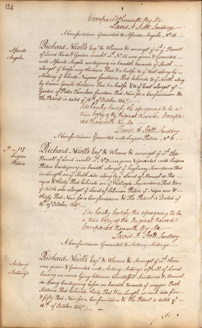 Confirmation of letters patent issued to Antony Antonys