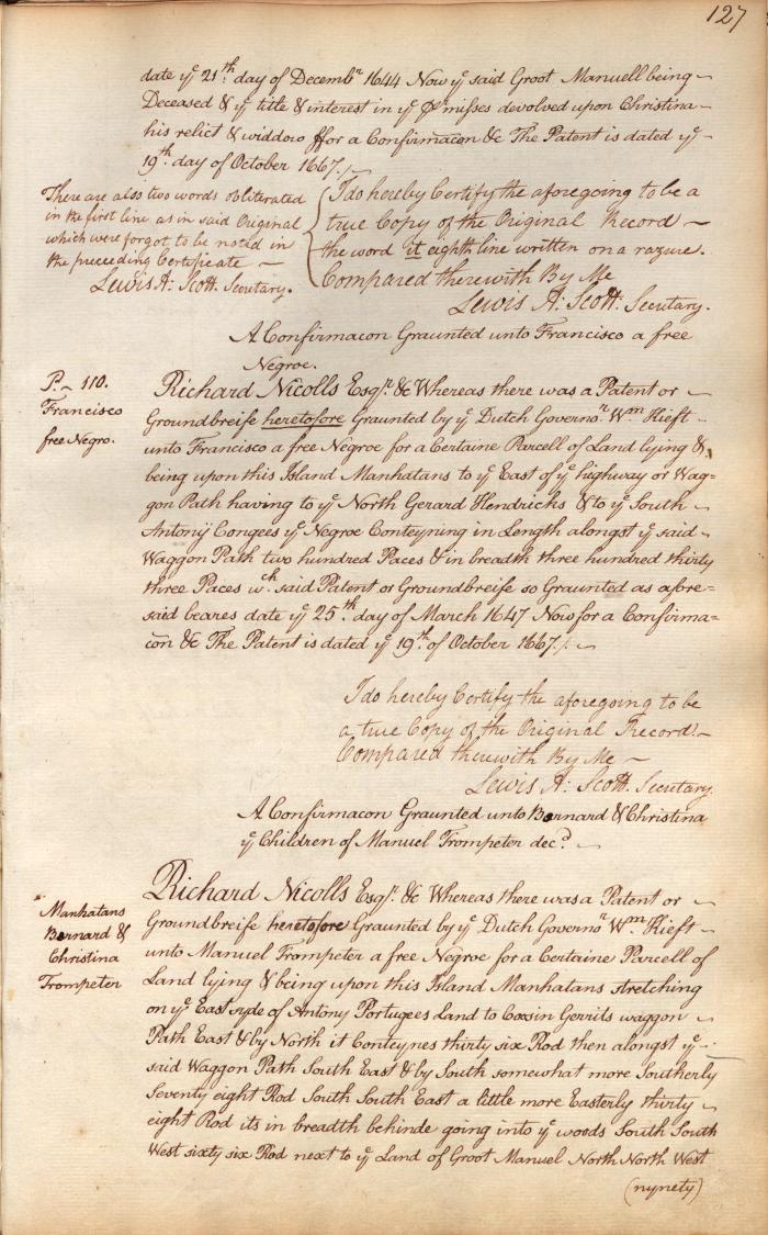 Confirmation of letters patent issued to Francisco [d'Angola]