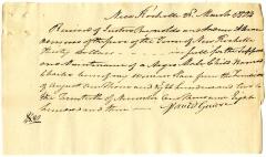 Payment for child named Charles born to enslaved persons in New Rochelle, March 23, 1803