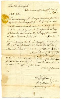 Payment for children born to enslaved persons in North Salem, January 20, 1804