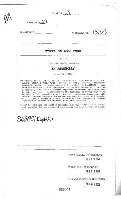 NYS Bill and Veto Jackets: 2020, Chapter 3