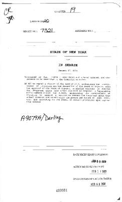 NYS Bill and Veto Jackets: 2020, Chapter 19