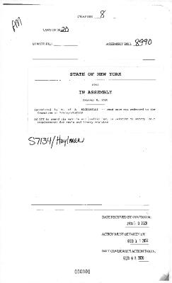 NYS Bill and Veto Jackets: 2020, Chapter 8