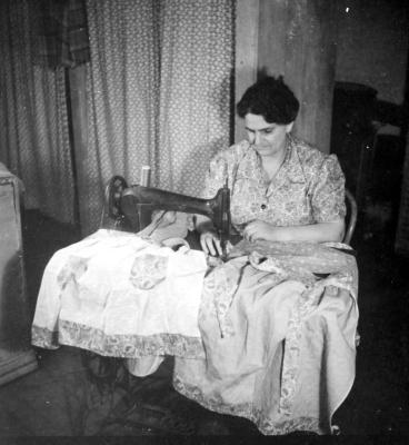 Woman sewing, World War II