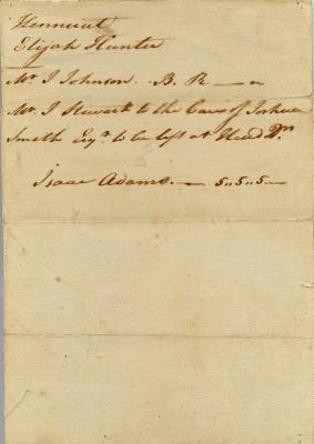 Addresses found on Major André, 1780