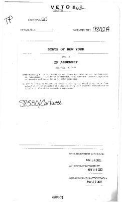 NYS Bill and Veto Jackets: 2020, Veto 63