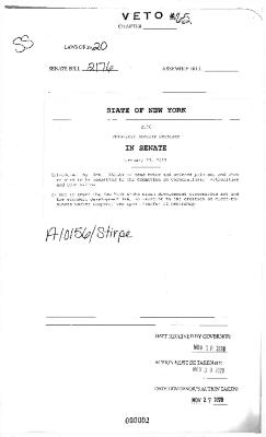 NYS Bill and Veto Jackets: 2020, Veto 65