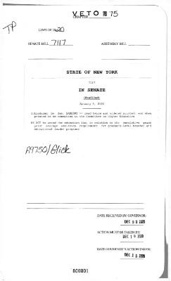 NYS Bill and Veto Jackets: 2020, Veto 75