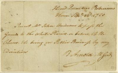 Pass found on Major John André, 1780