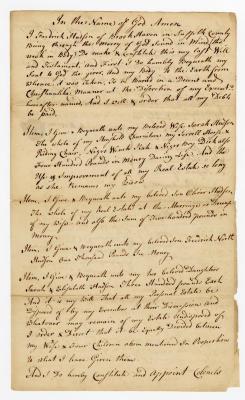 Probated will of Frederick Hudson, 1783