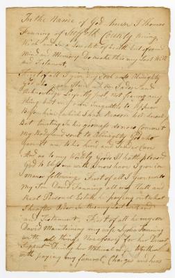 Probated will of Thomas Fanning, 1783