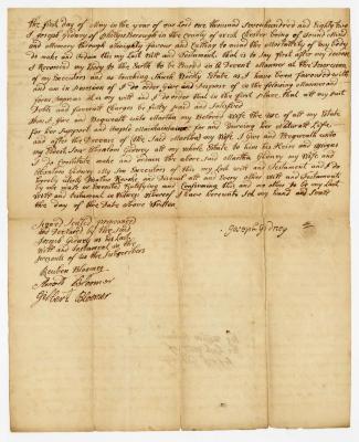 Probated will of Joseph Gidney, 1783