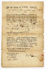 Probated will of Richard Fortine, 1783