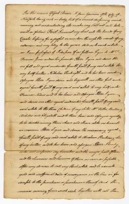 Probated will of Jane Garrison, 1783