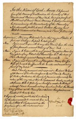 Probated will of Susannah Gue, 1783