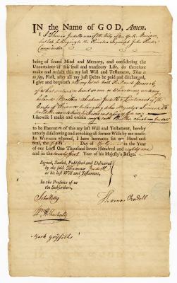 Probated will of Thomas Iredell, 1783
