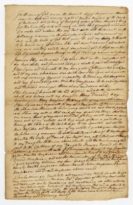 Probated will of Martha Marshall, 1783
