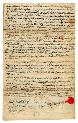 Probated will of James Mapes, 1783