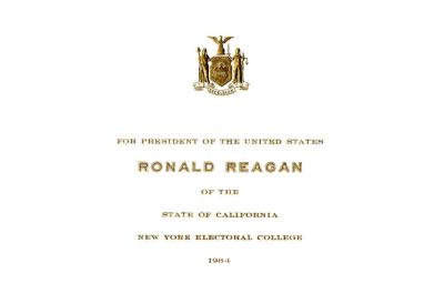 Electoral College ballot for Ronald Reagan as President
