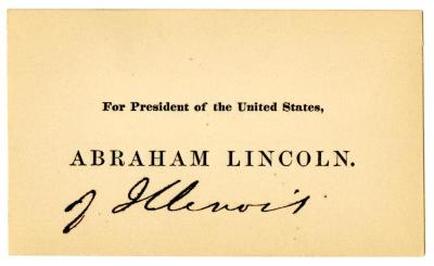 Electoral College ballot for Abraham Lincoln as President