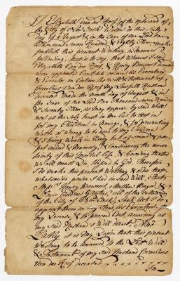 Probated will of Elizabeth Vanderhoof, 1783