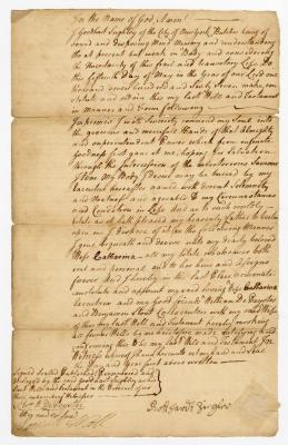 Probated will of Goodhart Seighley, 1783