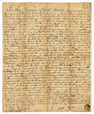 Probated will of Joseph Theall, 1783