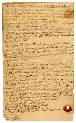 Probated will of Matthias Swain, 1783