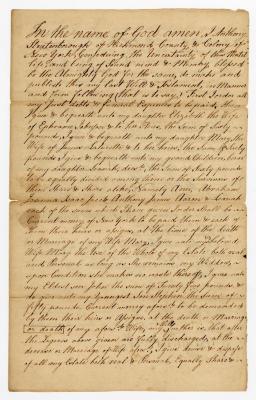 Probated will of Anthony Stoutenborough, 1783