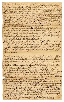 Probated will of Abraham Weekes, 1783