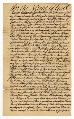 Probated will of Mary Travis, 1783