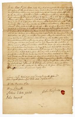 Probated will of John Van Pelt, 1783