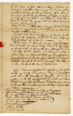 Probated will of Margaret Vallentine, 1783