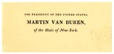 Electoral College ballot for Martin Van Buren as President