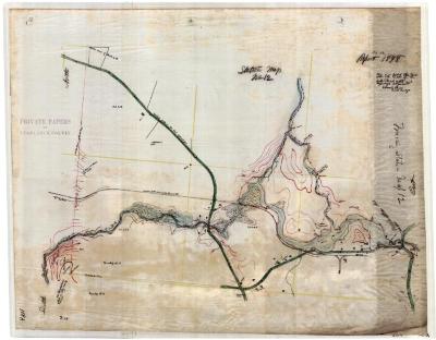Map of a Part of Elba River with the Inlet of the Lake Placid Outlet  and Adjacent Highways