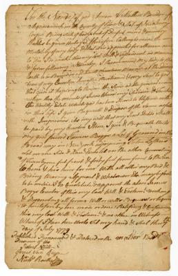 Probated will of Matthew Bendor, 1784