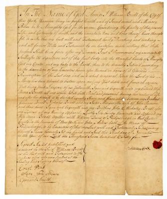 Probated will of William Bredt, 1784