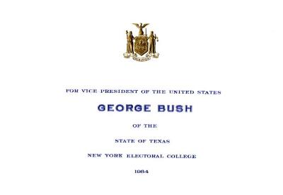Electoral College ballot for George H. W. Bush as Vice President